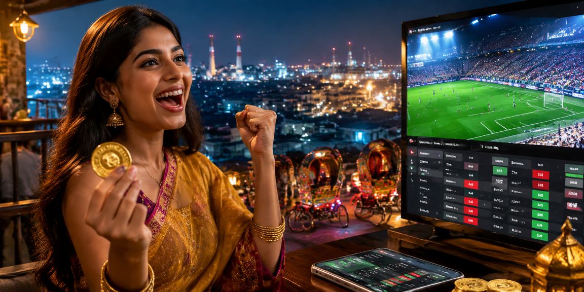 A user enjoying the 4966 platform against a backdrop of Dhaka rickshaws